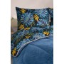 ETE HOMETEX ÇİFT KİŞİLİK LÜX WELSOFT YORGAN SETİ 195X215CM MONESTERA İNDİGO 8696474231953